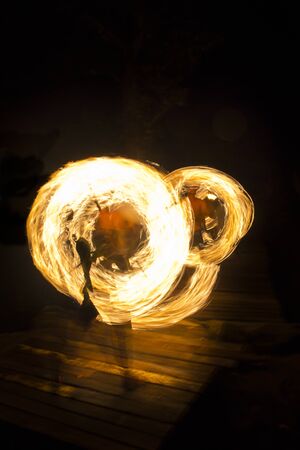 Fire show at Kood Island in Thailandのeditorial素材