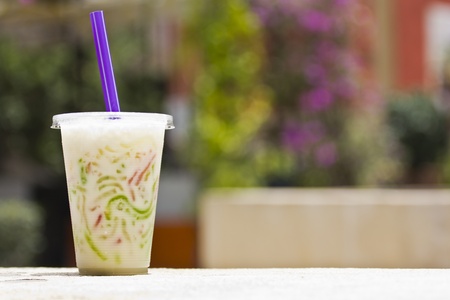 Sweet tapioca flour noodle in sweet coconut milk