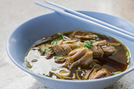 Duck noodle soup in Thailandの写真素材