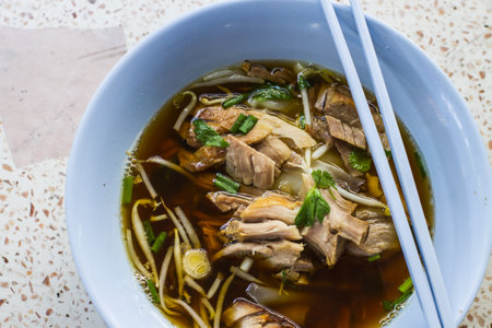 Duck noodle soup in Thailandの写真素材
