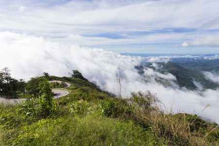 Viewpoint at Phu Tub Berk in Thailandの写真素材