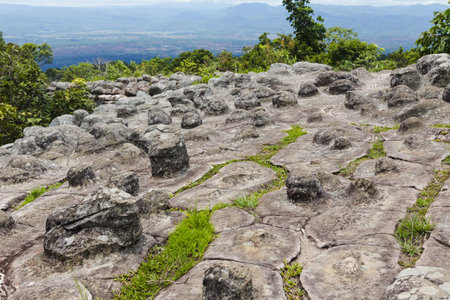 Lan Hin Pum at Phu Hin Rong Kla national park in Thailandの写真素材