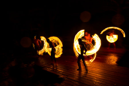 Fire Show at Analay resort in Thailandの写真素材