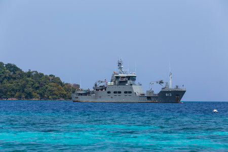 Royal Thai navy ship at Surin national park, Thailandのeditorial素材