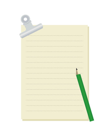 Memo paper and pencil in the clipのイラスト素材