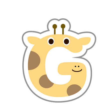 G Cute Alphabet Ornament Character Single Itemのイラスト素材
