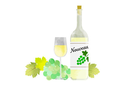 White wine and wi-glaceのイラスト素材