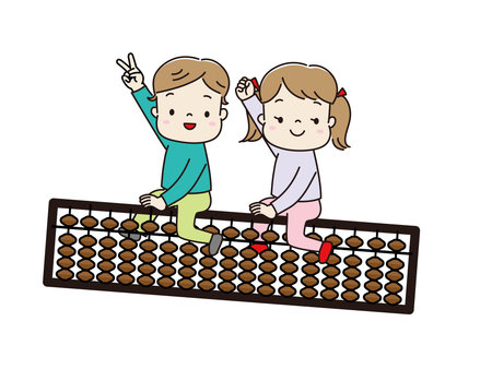 Ancient Japanese Calculation Tools Abacusã
Children with abacuses and smilesのイラスト素材