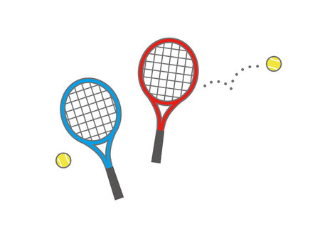 Tennis rackets and ballsのイラスト素材