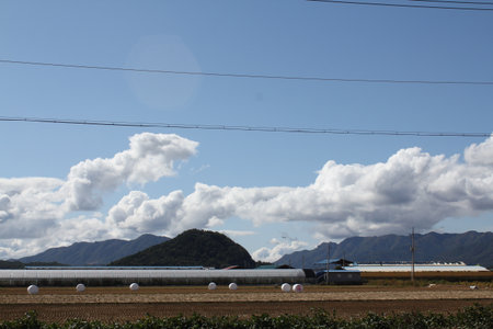 Landscape with nice cloudsの写真素材