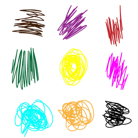 a multicolored scribbleのイラスト素材
