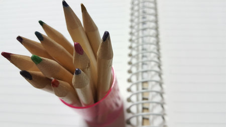 Colored pencils of various colorsの写真素材