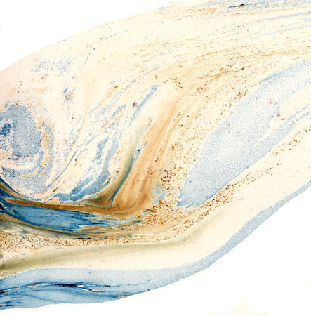 abstract gentle watercolor sea wave background on a white backgroundの写真素材