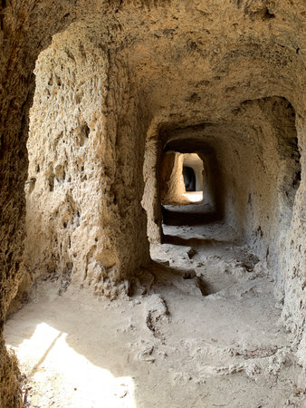 arched passage in the rock under the vaults of the shell rock. High quality photoの写真素材