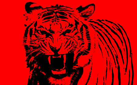Tiger attackのイラスト素材
