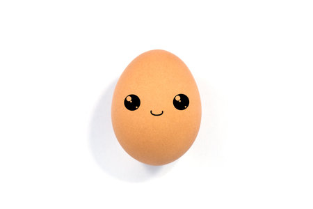 close up of egg on white background の写真素材