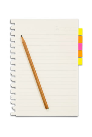 Paper and reminder note with pencilの写真素材
