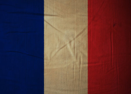 French flag drawing ,grunge and retro flag series の写真素材
