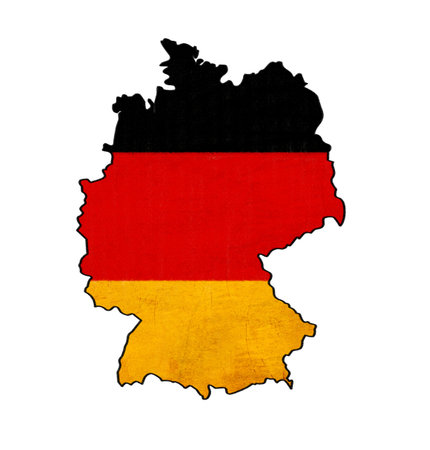 Germany map on Germany flag drawing ,grunge and retro flag series の写真素材