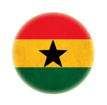 Ghana grunge flag drawing buttonの写真素材