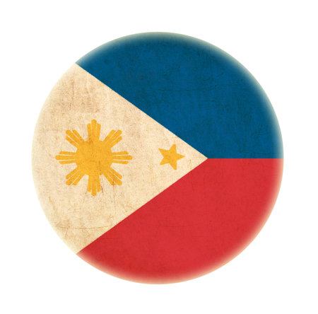 Philippines grunge flag drawing button の写真素材