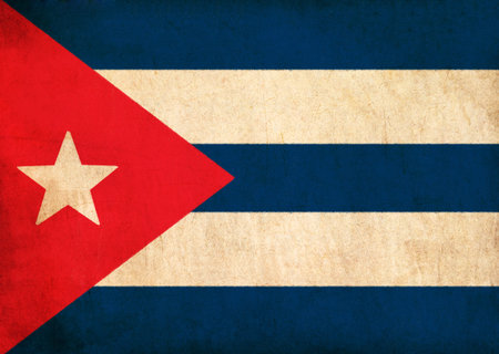 Cuba flag drawing ,grunge and retro flag series の写真素材
