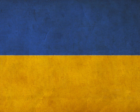 Ukraine flag drawing ,grunge and retro flag seriesの写真素材