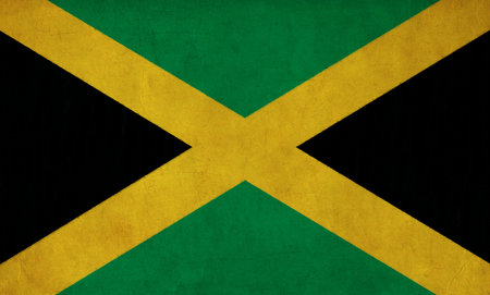Jamaica flag drawing ,grunge and retro flag seriesの写真素材
