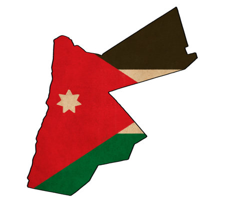Jordan map on Jordan flag drawing ,grunge and retro flag series の写真素材