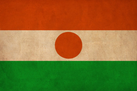 Niger flag drawing ,grunge and retro flag series の写真素材