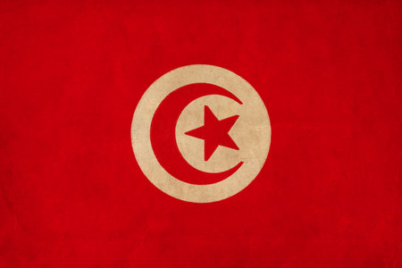 Tunisia flag drawing ,grunge and retro flag series の写真素材
