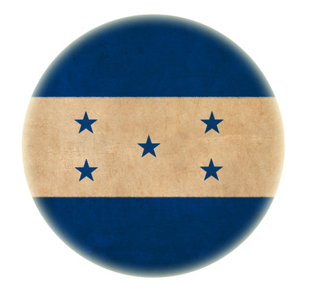 grunge Honduras flag drawing button の写真素材