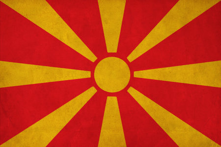 Macedonia flag drawing ,grunge and retro flag series の写真素材