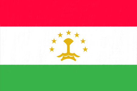 Tajikistan flag drawing by pastel on charcoal paper の写真素材