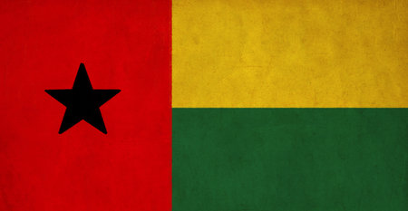 Guinea-Bissau flag drawing ,grunge and retro flag series の写真素材