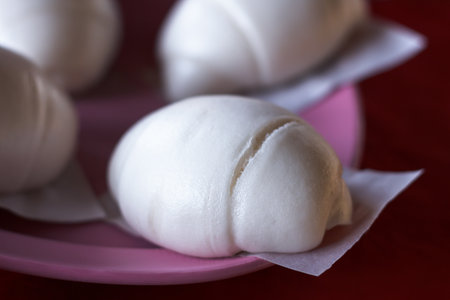 delicious chinese steamed bun , chinese style cuisineの写真素材