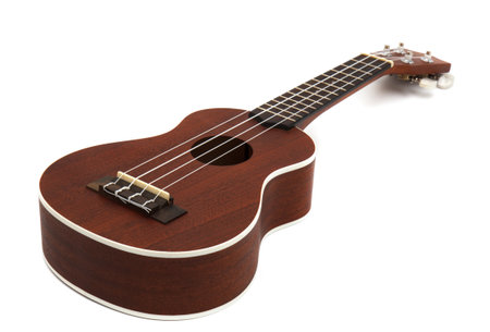 Ukulele guitar on white background