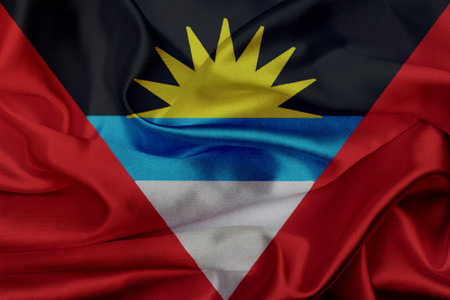 Antigua and Barbuda grunge waving flagの写真素材