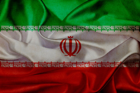 Iran grunge waving flagの写真素材