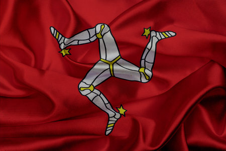 Isle of Man grunge waving flagの写真素材