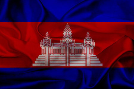 Cambodia grunge waving flagの写真素材