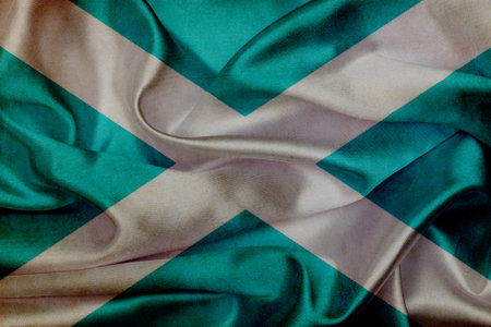 Scotland grunge waving flagの写真素材