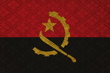 Angola grunge canvas flagの写真素材