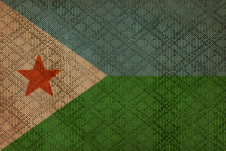 Djibouti grunge canvas flagの写真素材