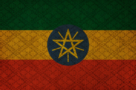 Ethiopia grunge canvas flagの写真素材