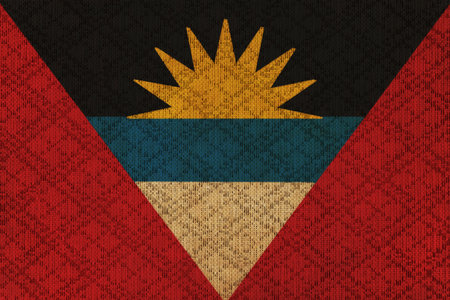 Antigua and Barbuda grunge canvas flagの写真素材