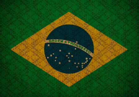 Brazil grunge canvas flagの写真素材