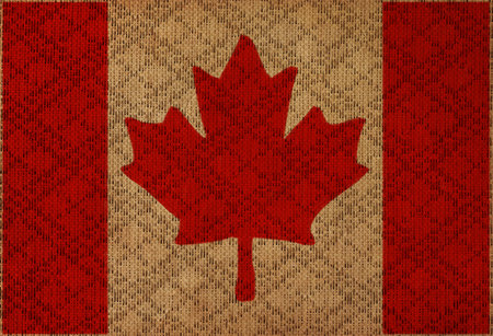 Canada grunge canvas flagの写真素材