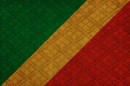 Republic of the Congo grunge canvas flagの写真素材