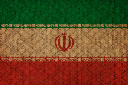 Iran grunge canvas flagの写真素材
